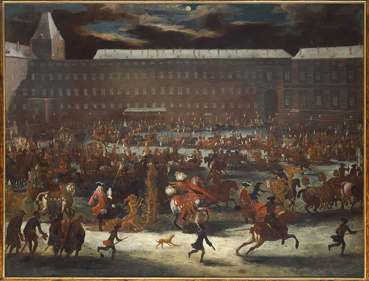 Nächtliche Schlittenfahrt in der Wiener Hofburg