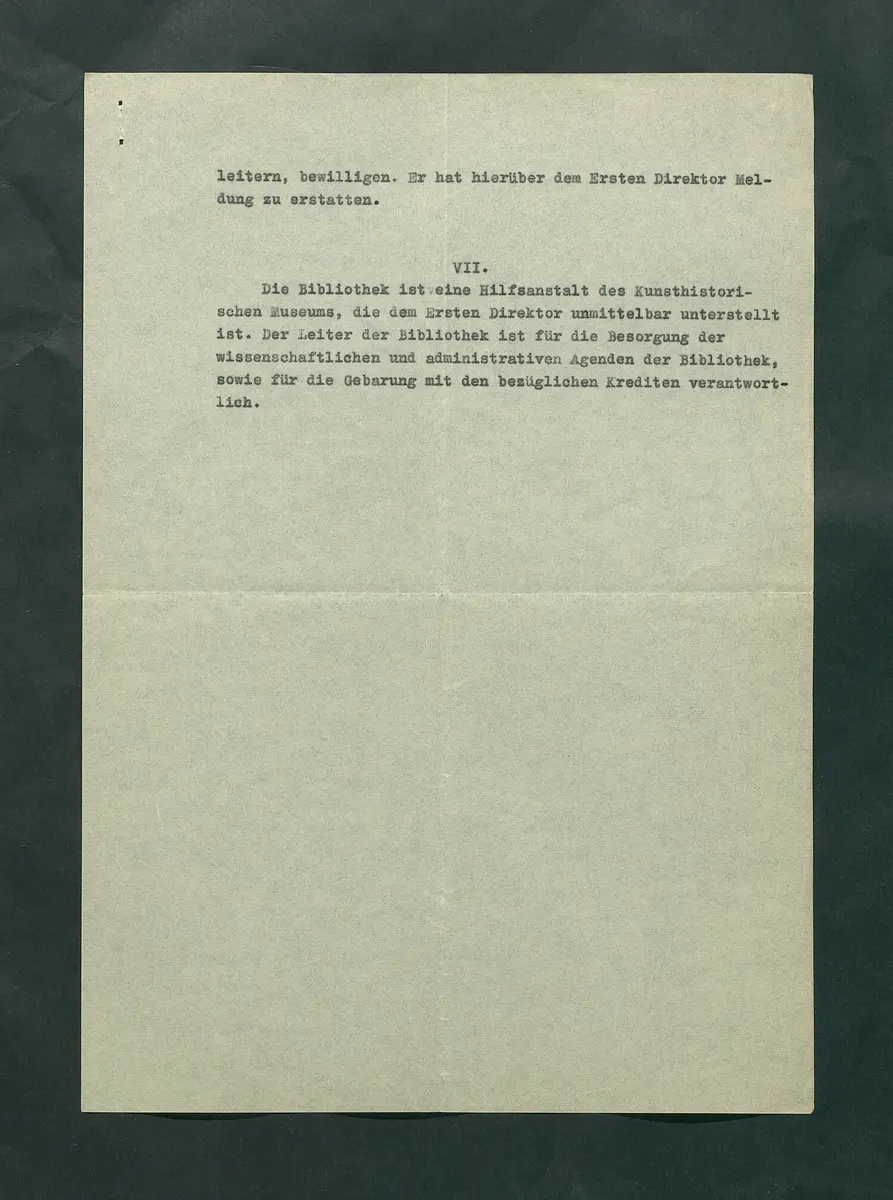 Dienstvorschriften für das Kunsthistorische Museum