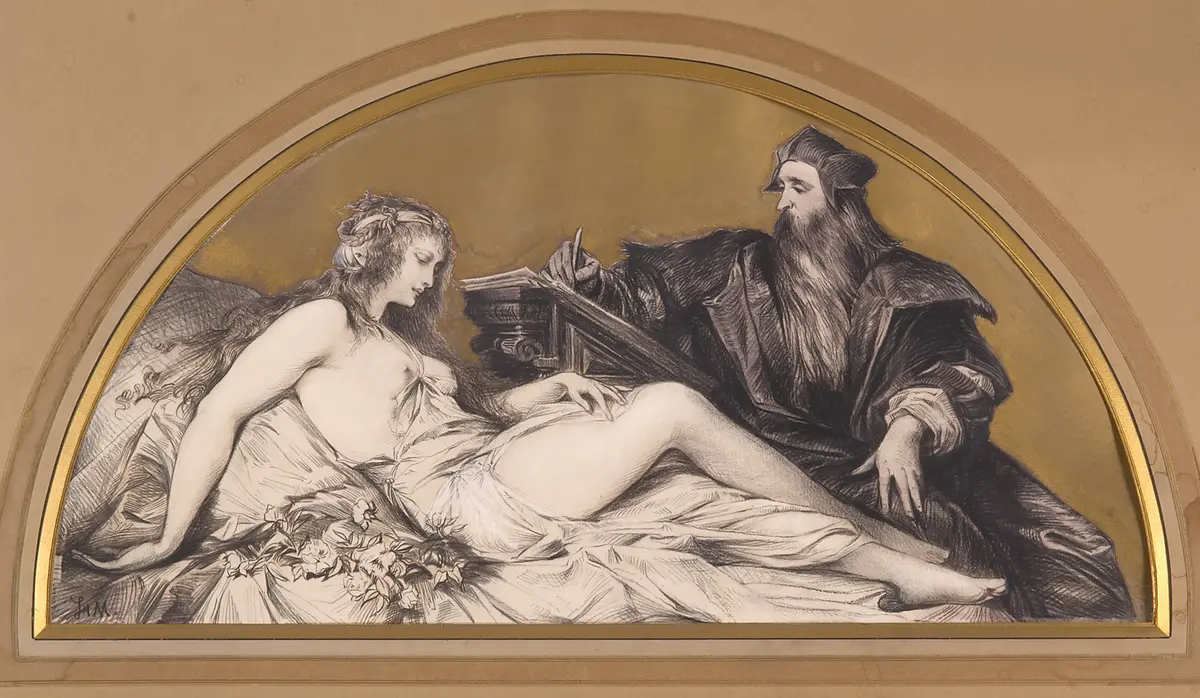 Leonardo da Vinci mit weiblichem Modell