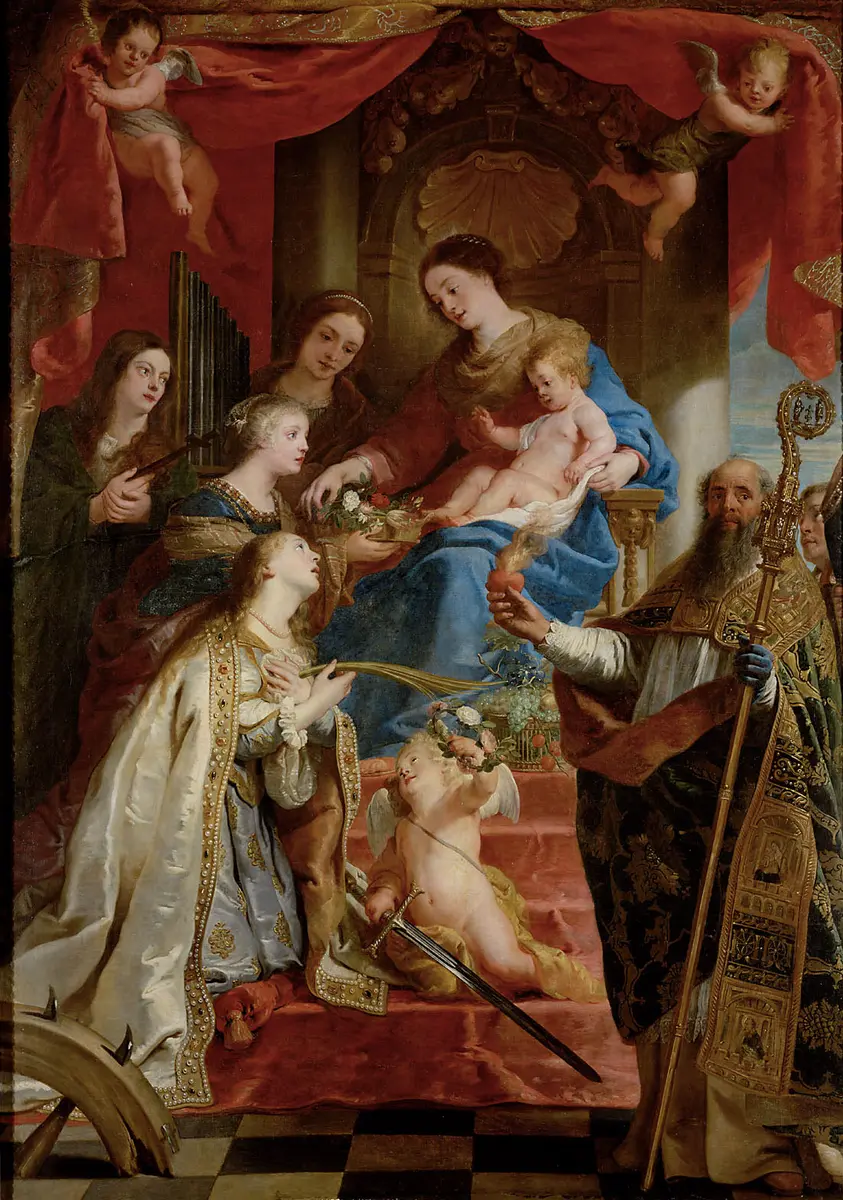 Maria mit Kind und den hll. Maria Magdalena, Cäcilia, Dorothea, Katharina und Augustinus