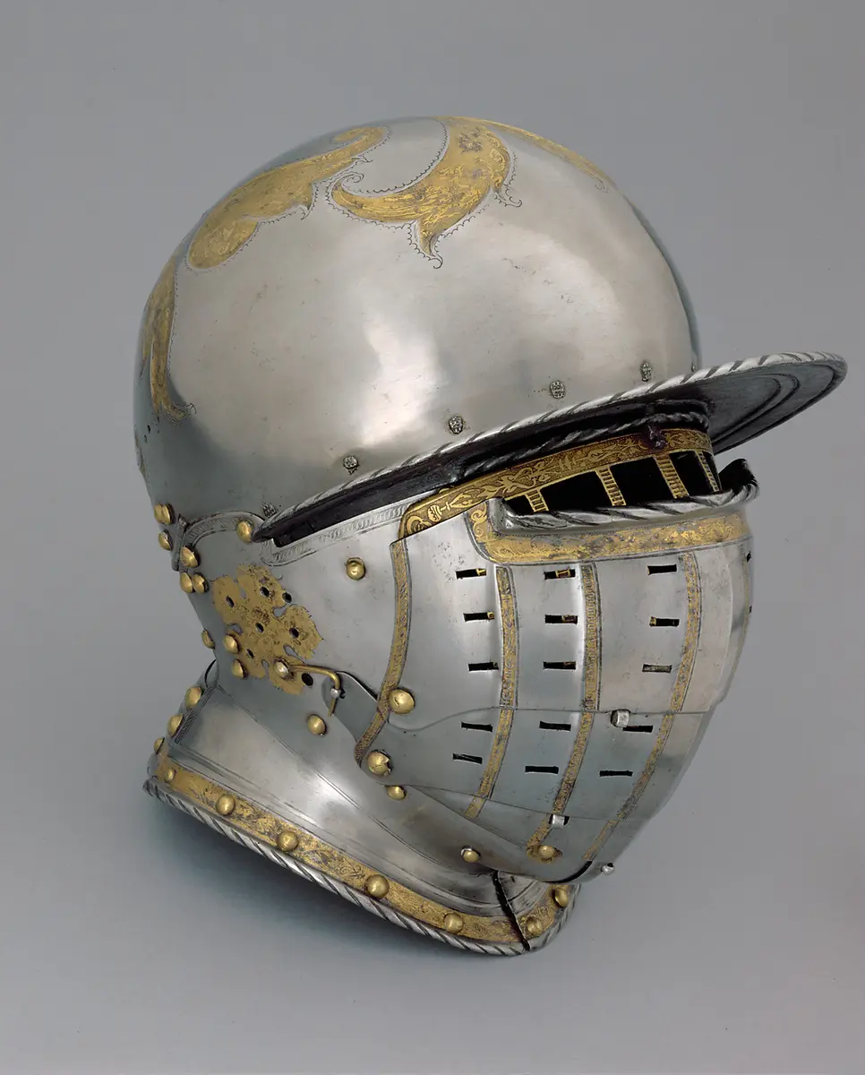 Geschlossene Sturmhaube zur „Algier-Garnitur“