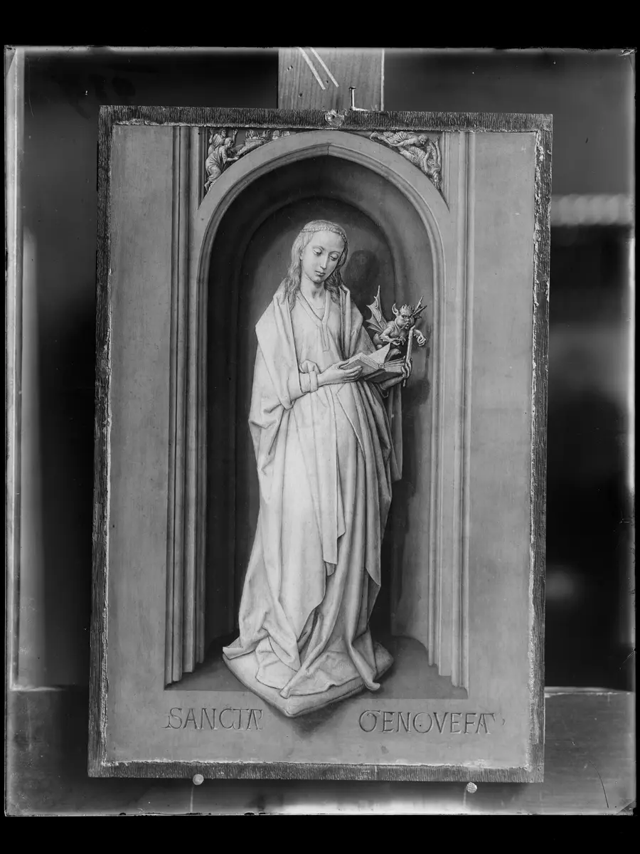 Hl. Genoveva (in den Zwickeln das Opfer von Kain und Abel und Kains Brudermord)