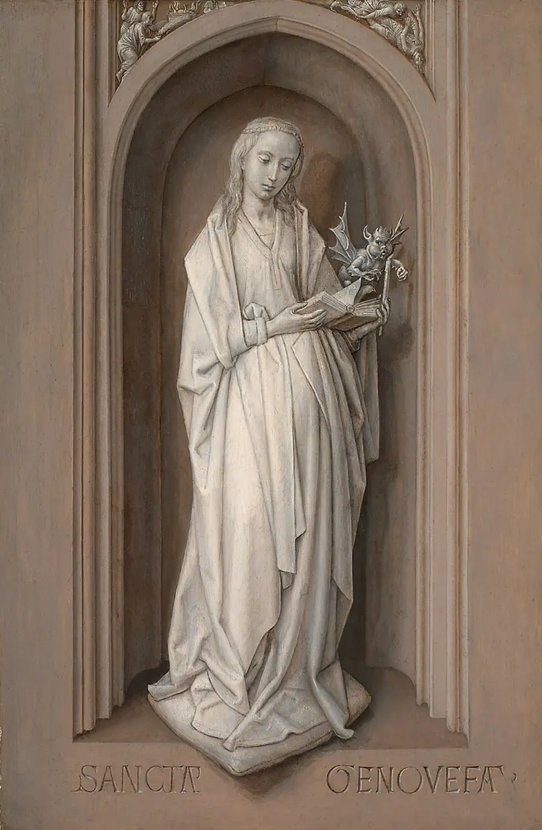 Hl. Genoveva (in den Zwickeln das Opfer von Kain und Abel und Kains Brudermord)