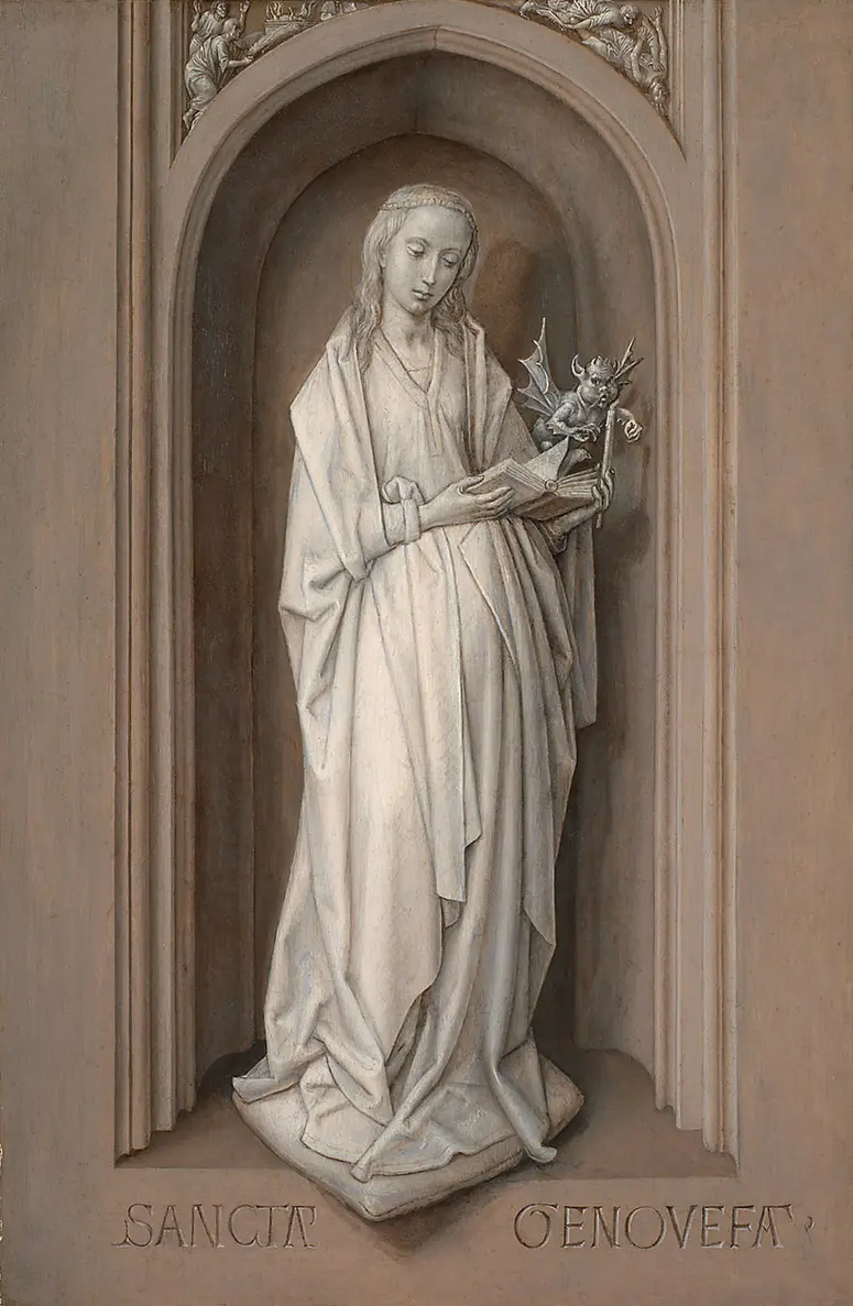 Hl. Genoveva (in den Zwickeln das Opfer von Kain und Abel und Kains Brudermord)