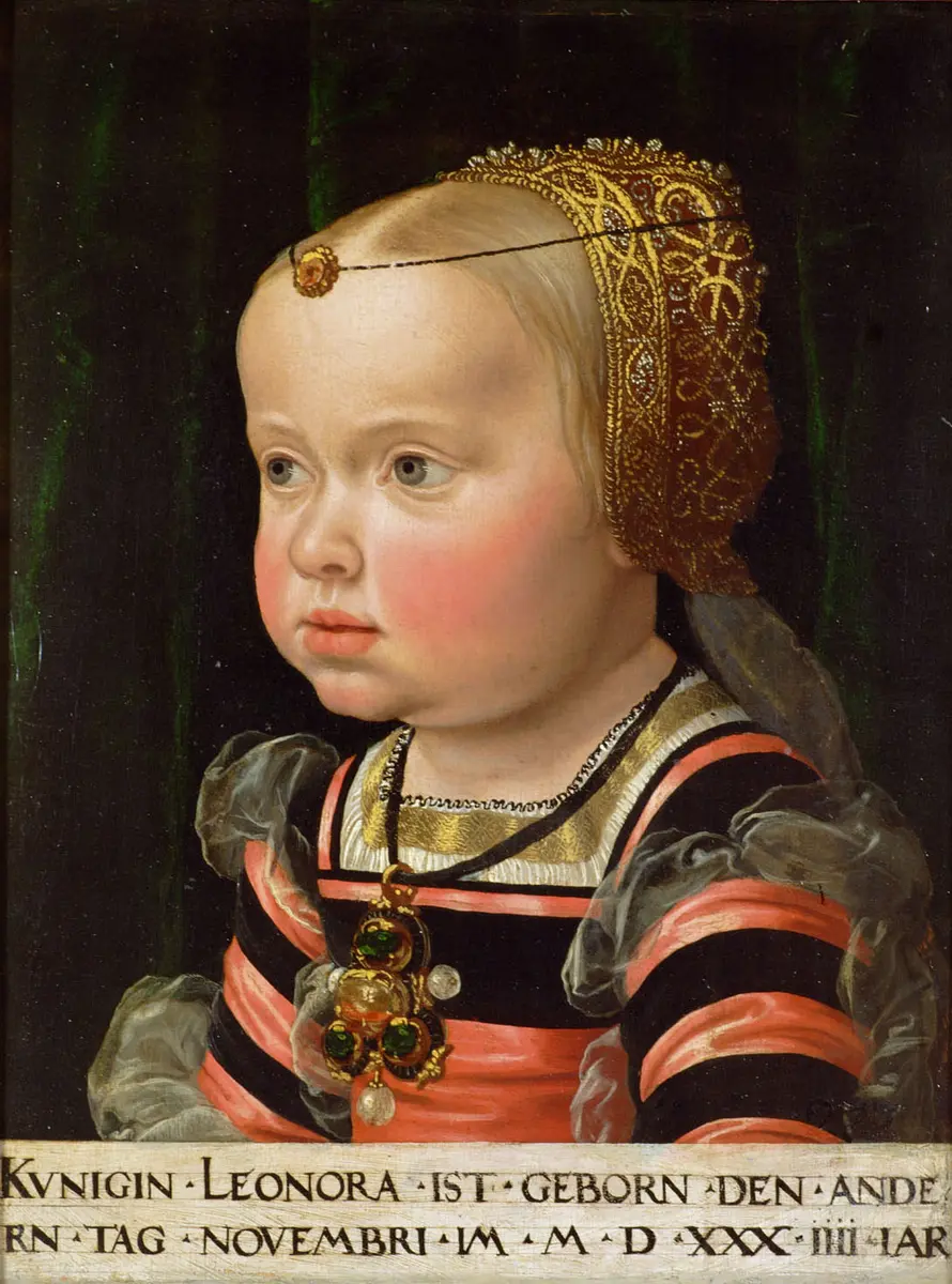 Erzherzogin Eleonore (1534-1594), Herzogin von Mantua als Zweijährige