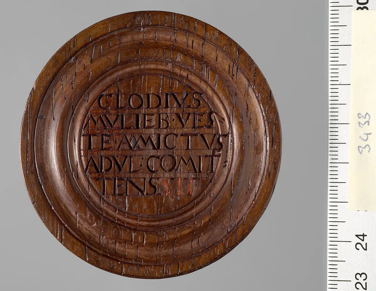 Clodius Pulcher und Pompeia; Spielstein für das Brettspiel für den 
