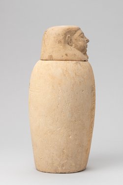 Kanope des Nes-schu-tefnut mit Deckel in Form eines Menschenkopfes