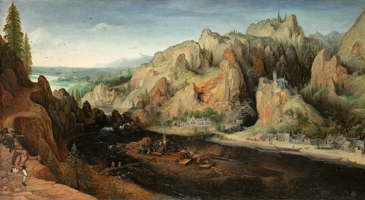 Mountain Landscape with Robber’s Attack and Furnace