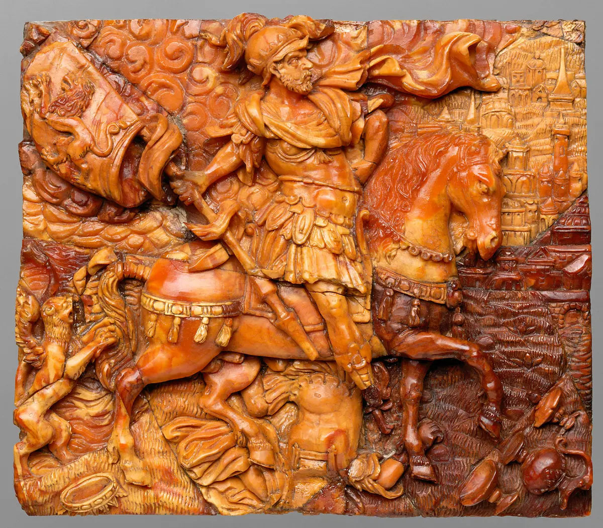 König Ninos; Fragment des Bernsteinthrons Kaiser Leopolds I.