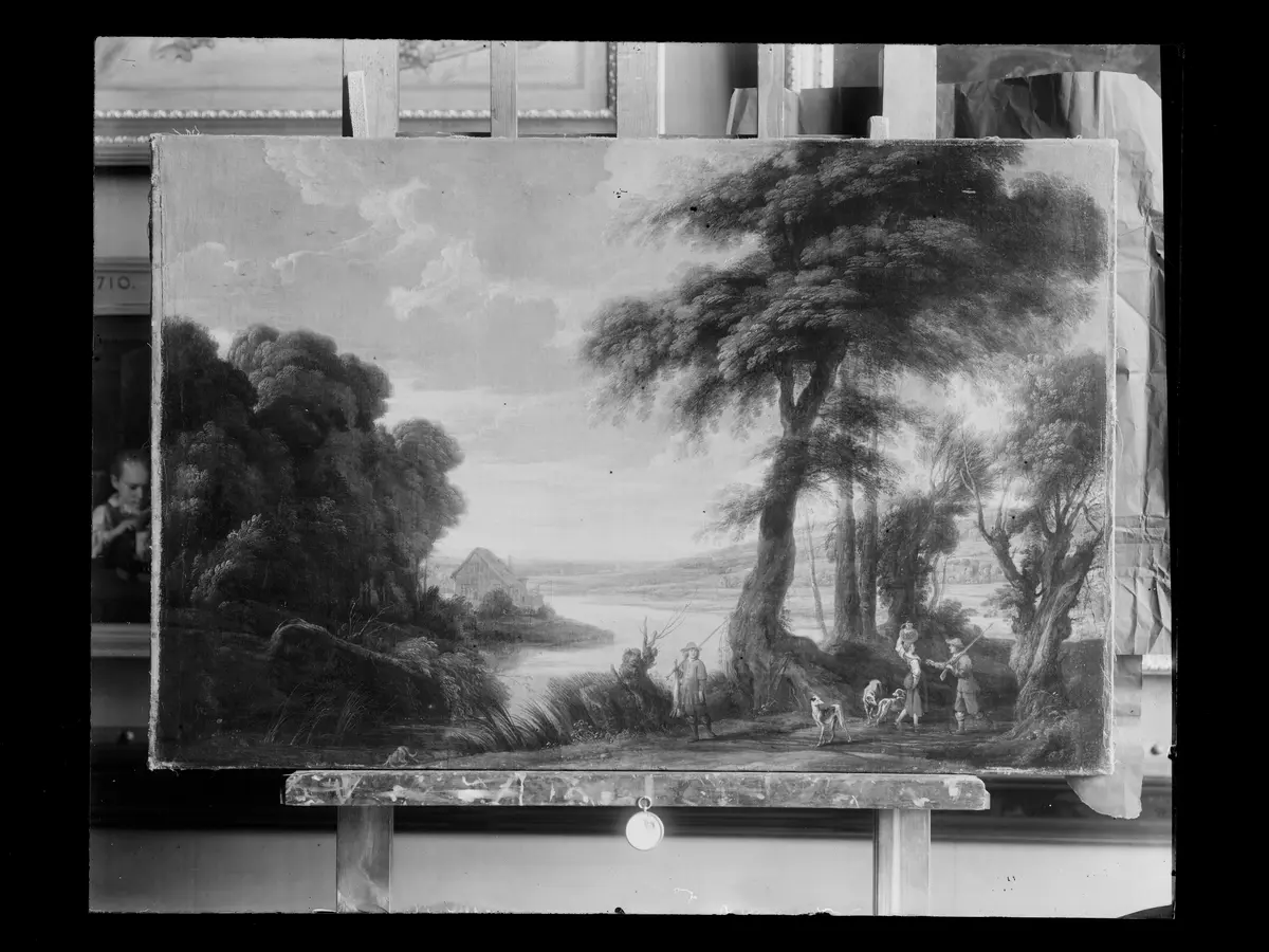 Landschaft mit Jägern