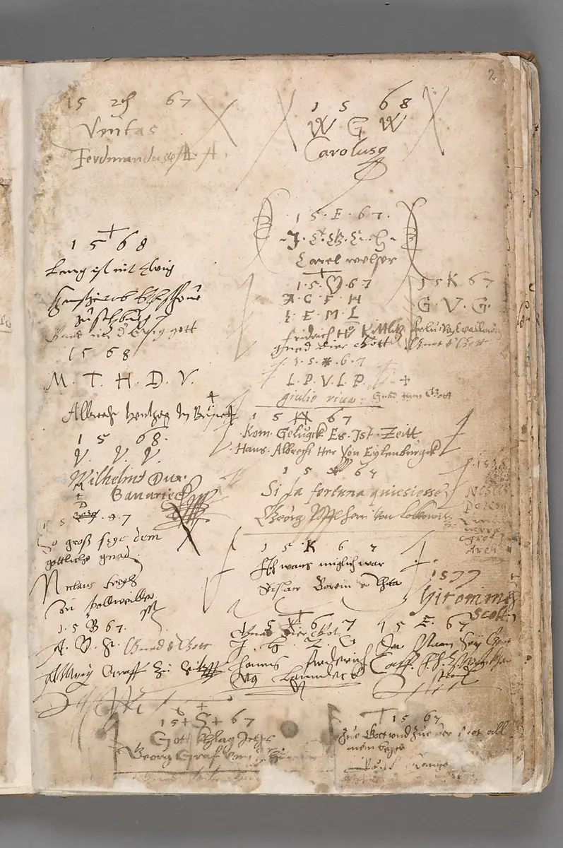 Buch, Trinkbuch, Manuskript, Trinkbuch I; 24 Blätter in Lederband