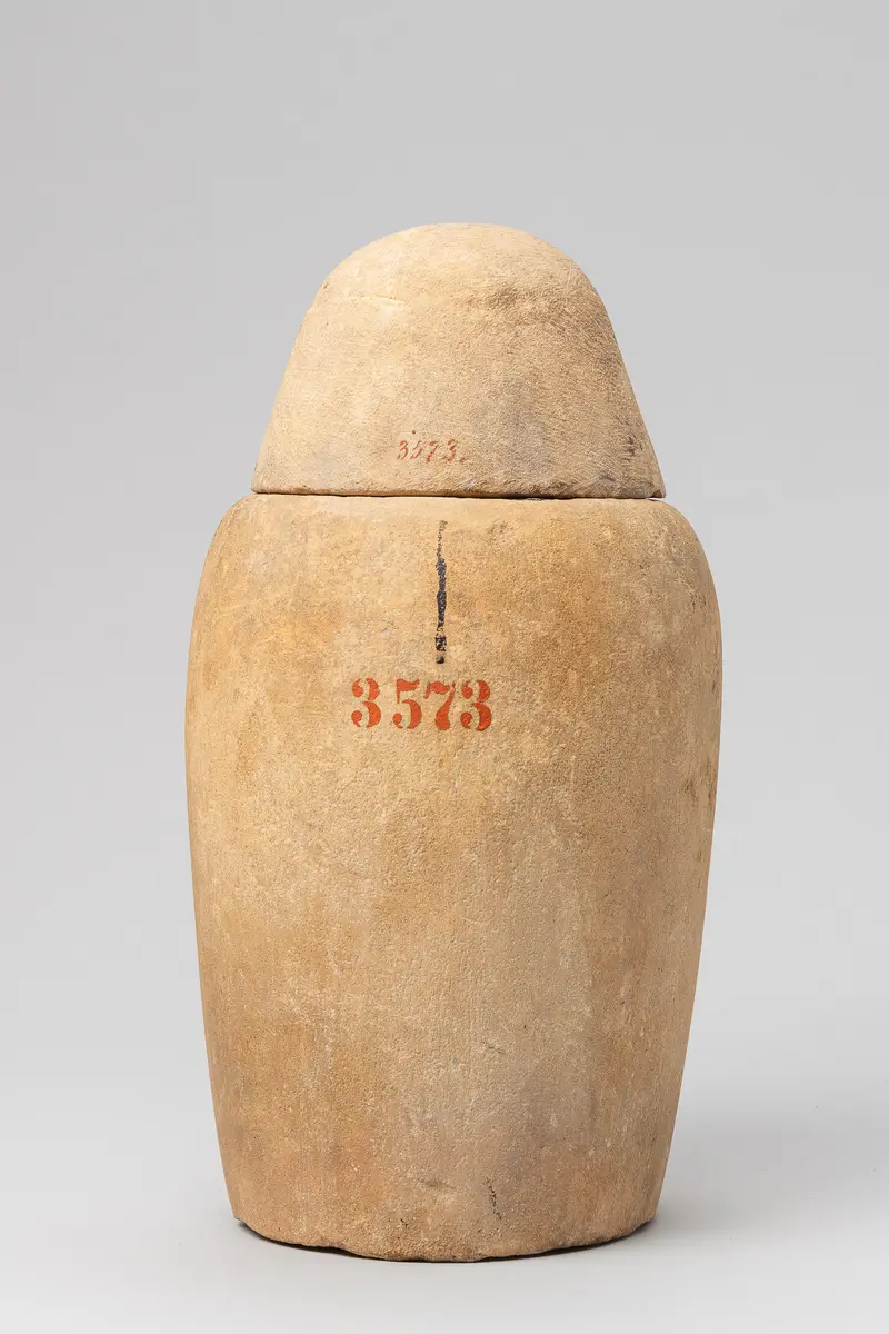 Kanope des Wah-ib-re mit Deckel in Form eines Menschenkopfes