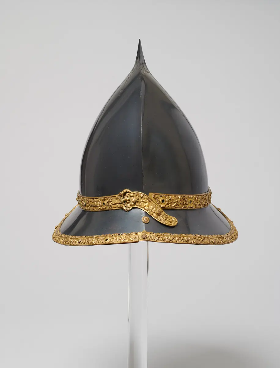 Capacete der blau-goldenen Garnitur