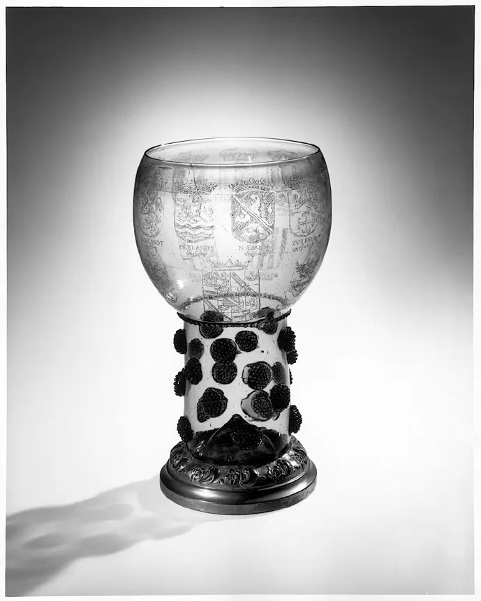 Drinking Glass with the Arms of the Seventeen Provinces of the Netherlands and Prince Maurits of Orange
