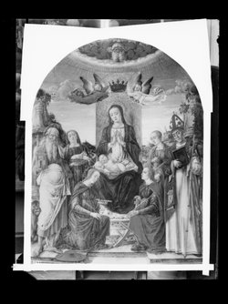 Altarwerk: Madonna mit Heiligen