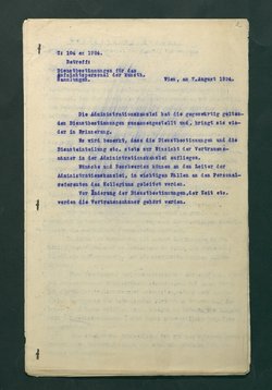 Dienstbestimmungen für das Aufsichtspersonal in den Sammlungen