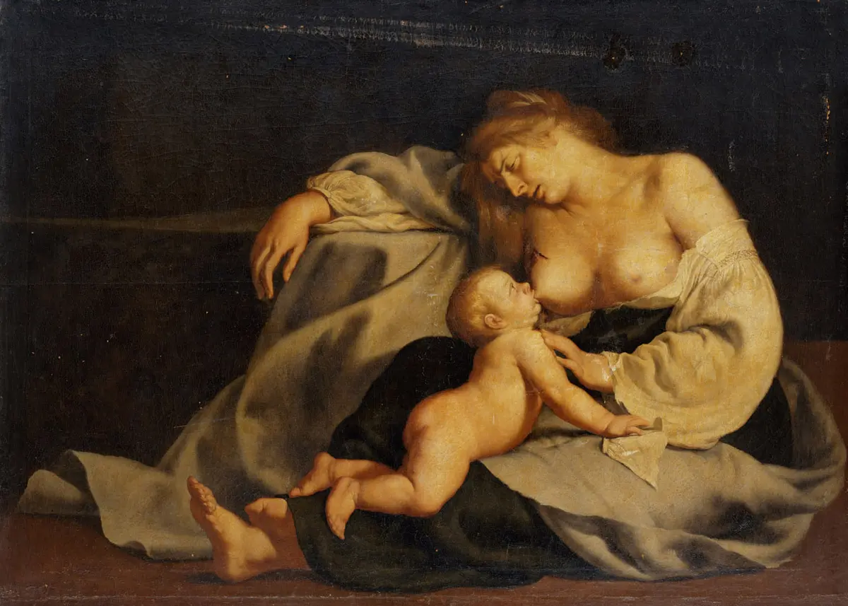 Sterbende Mutter nach einem Bild des Aristides von Theben