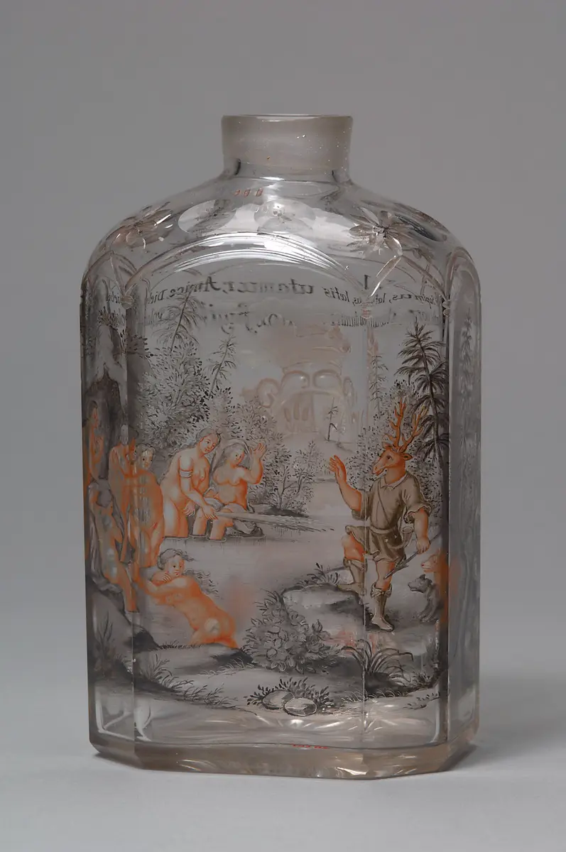 Flasche mit Diana und Actaeon