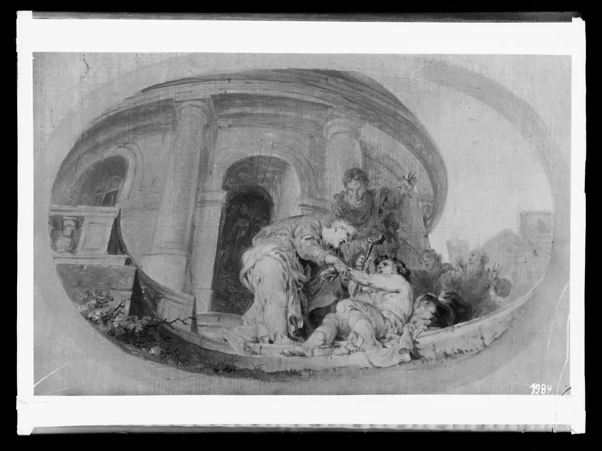 Petrus und Johannes heilen den Lahmgeborenen im Tempel