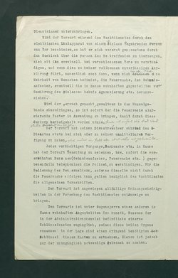 Dienstbestimmungen für den Nachtdienst des Torwartes im Ringseitigen Vestibüle