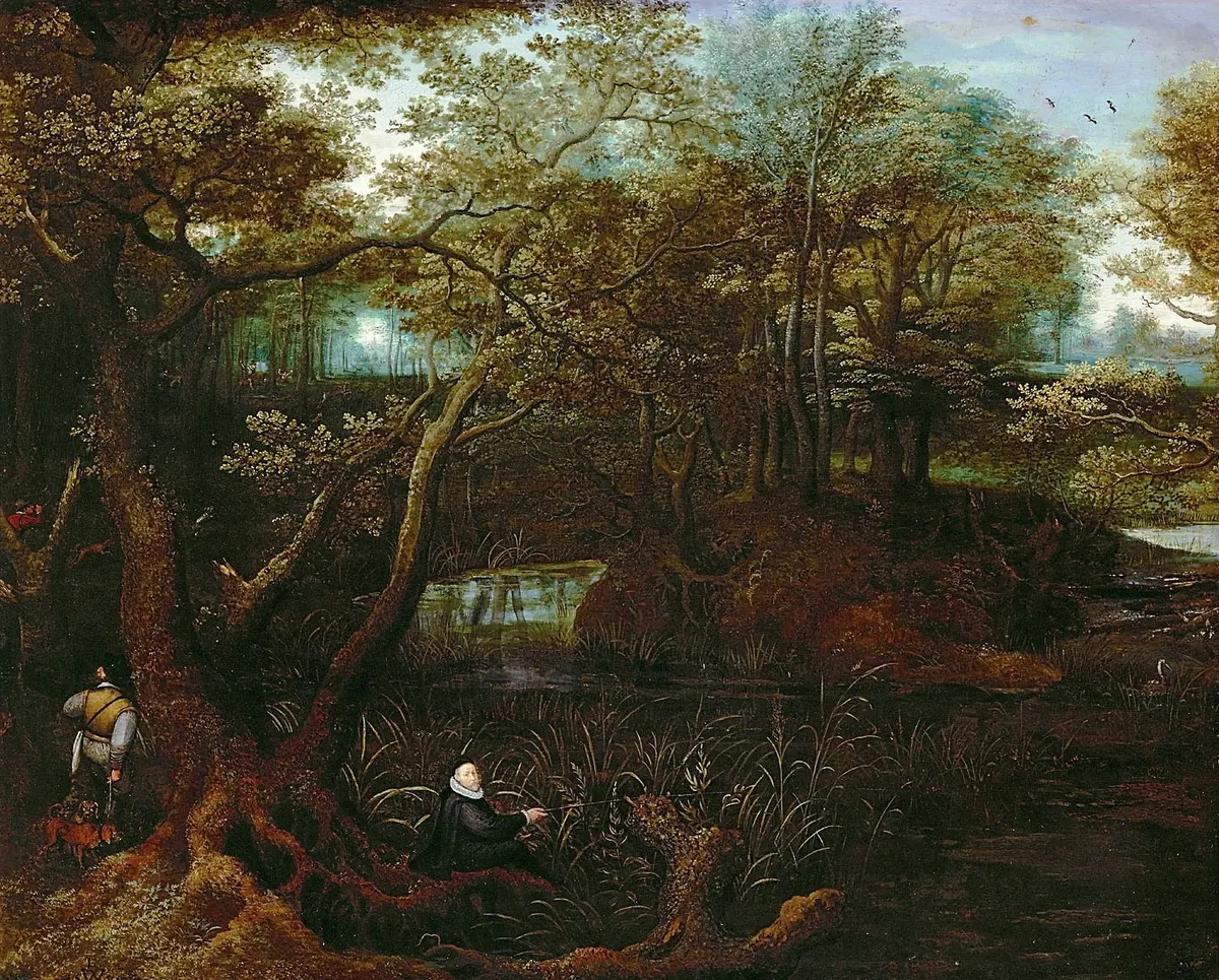 Angler am Waldteich (Selbstbildnis des Künstlers)