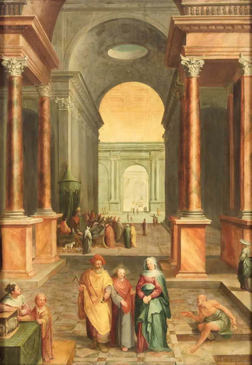 Christus unter den Schriftgelehrten (Im Vordergrund: Heimkehr vom Tempel)