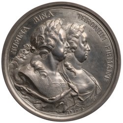 Habsburg: Maria Theresia und Franz I. Stephan / Erzherzöge Joseph (der spätere Kaiser Joseph II.), Karl Joseph, Peter Leopold (der spätere Kaiser Leopold II.) und Ferdinand (auf die gesicherte Thronfolge)