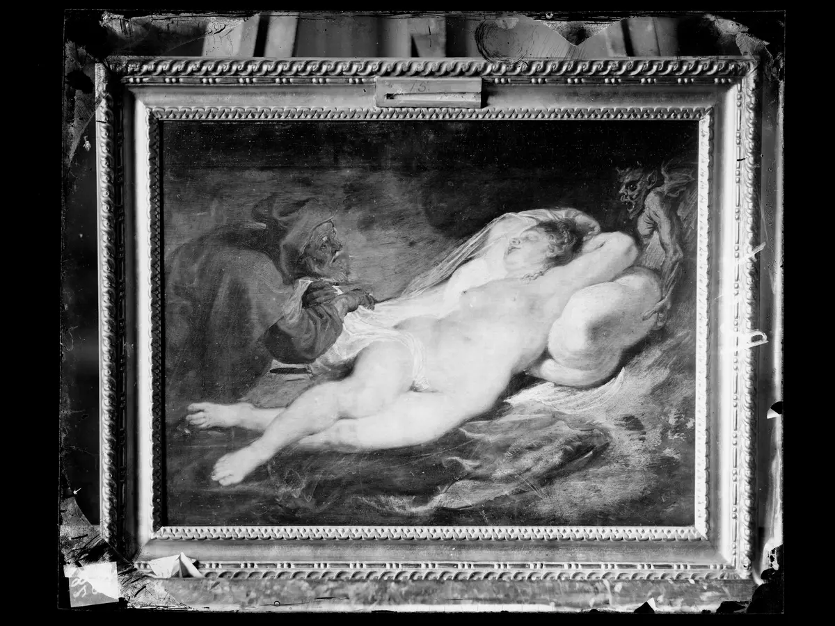Einsiedler und schlafende Angelica
