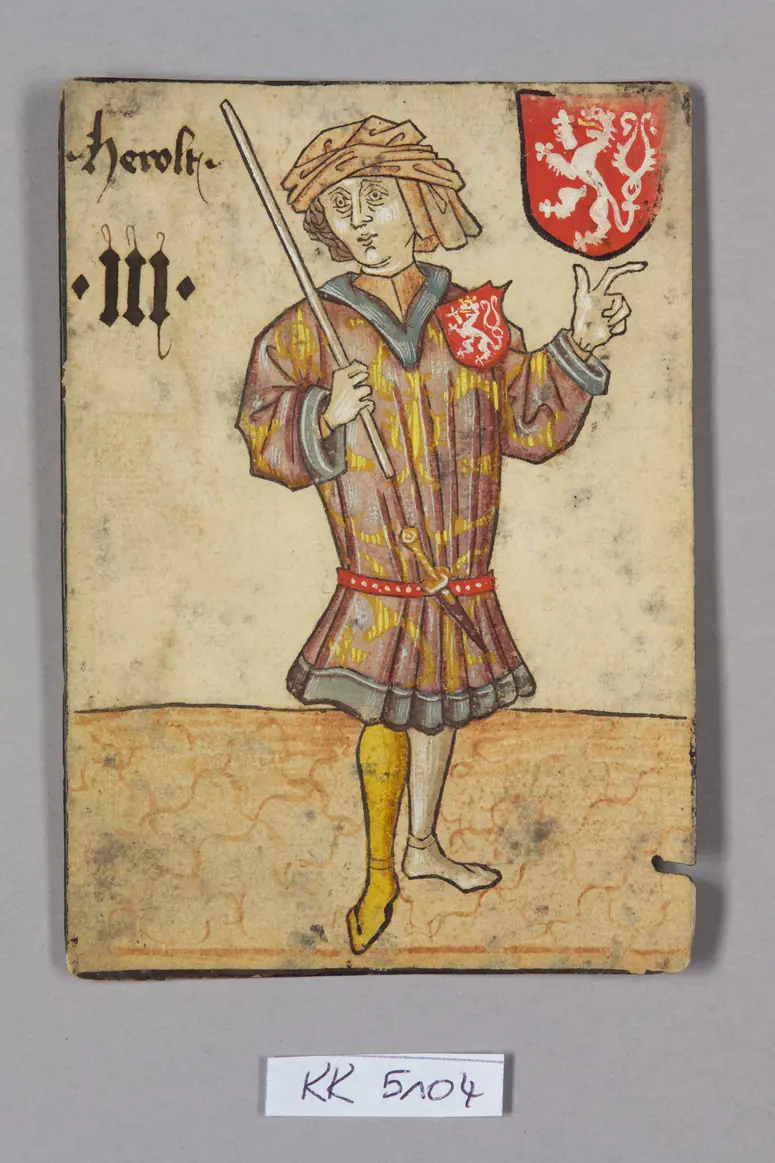 playing card, Bohemia, Herald (three), from the so-called Hofämterspiel