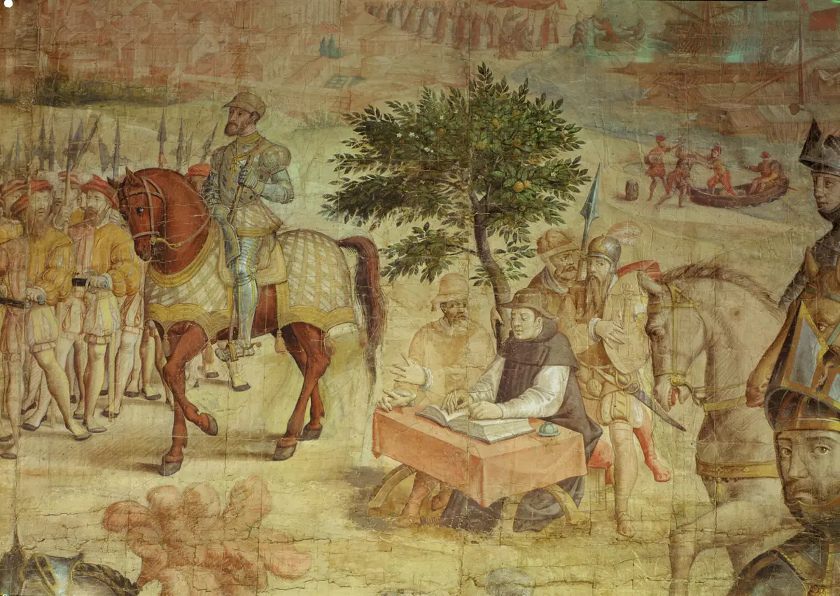 Kriegszug Kaiser Karls V. gegen Tunis (1535): Musterung des Heeres bei Barcelona durch den Kaiser