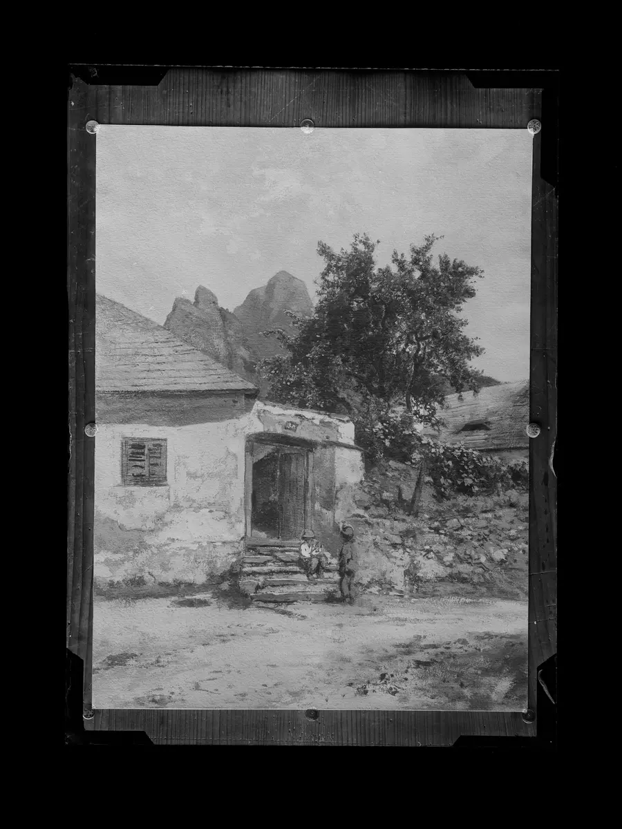 Dorf in den Dolomiten