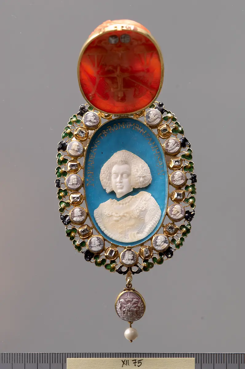 Medaillonkapsel mit Porträt Kaiser Ferdinands III. (VS); Porträt EH Leopold Wilhelm mit Devise (RS)
