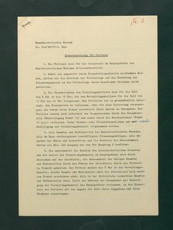 Dienstanweisungen für Postenaufseher, Portiere, die Telephonzentrale, Oberaufseher, Nachtportiere und Nachtaufseher, für den Wochendienst der Beamten und der Verwaltungskanzlei