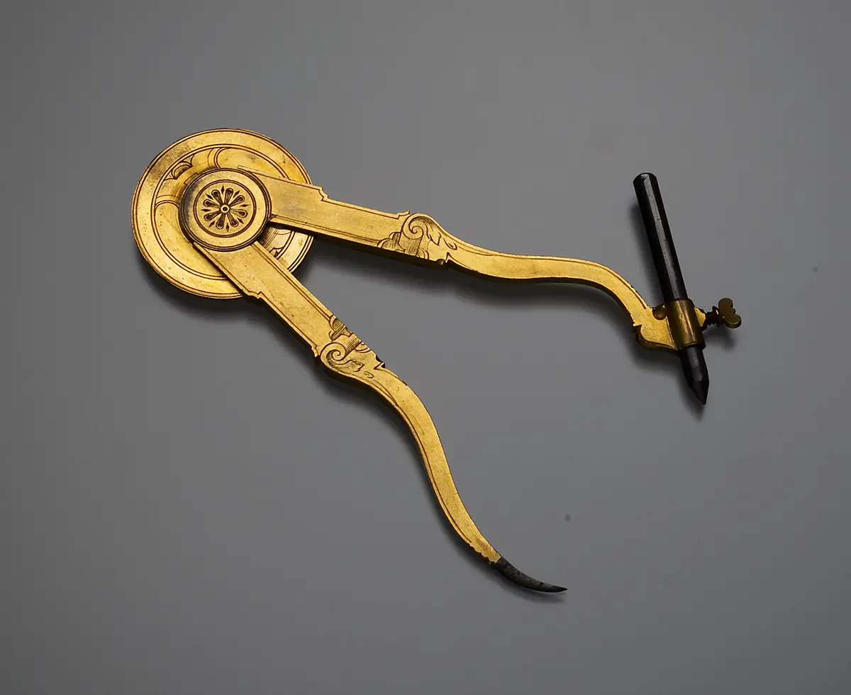 Zirkel mit geschwungenen Schenkeln