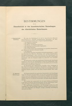Bestimmungen für den Dienstbetrieb in den kunsthistorischen Sammlungen des Allerhöchsten Kaiserhauses