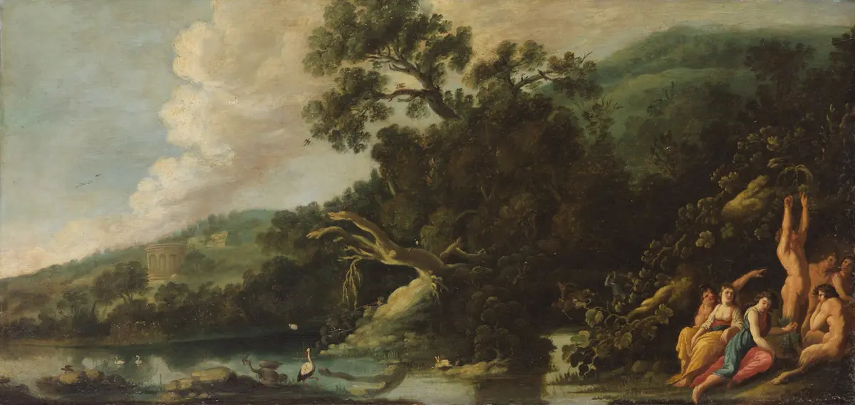 Landschaft mit Satyrn und Nymphen