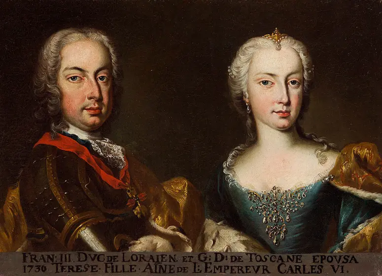 Maria Theresia (1717-1780) und Franz I. Stephan von Lothringen (1708-1765) als Brautpaar 1736