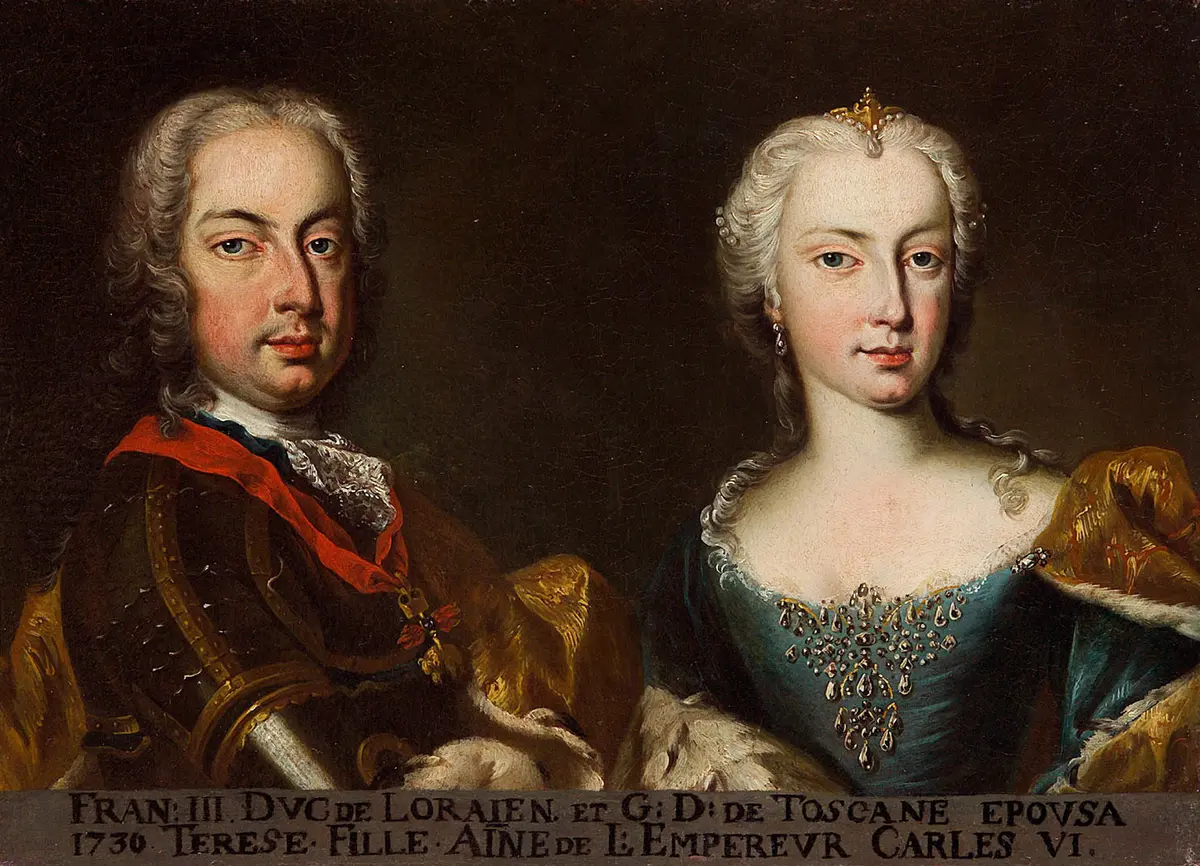 Maria Theresia (1717-1780) und Franz I. Stephan von Lothringen (1708-1765) als Brautpaar 1736