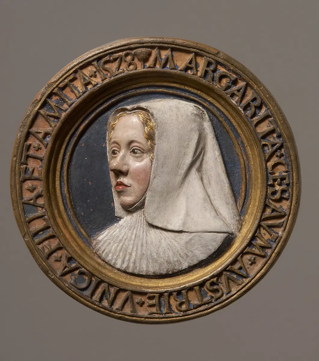 Medaillon mit Porträt Margaretes von Österreich