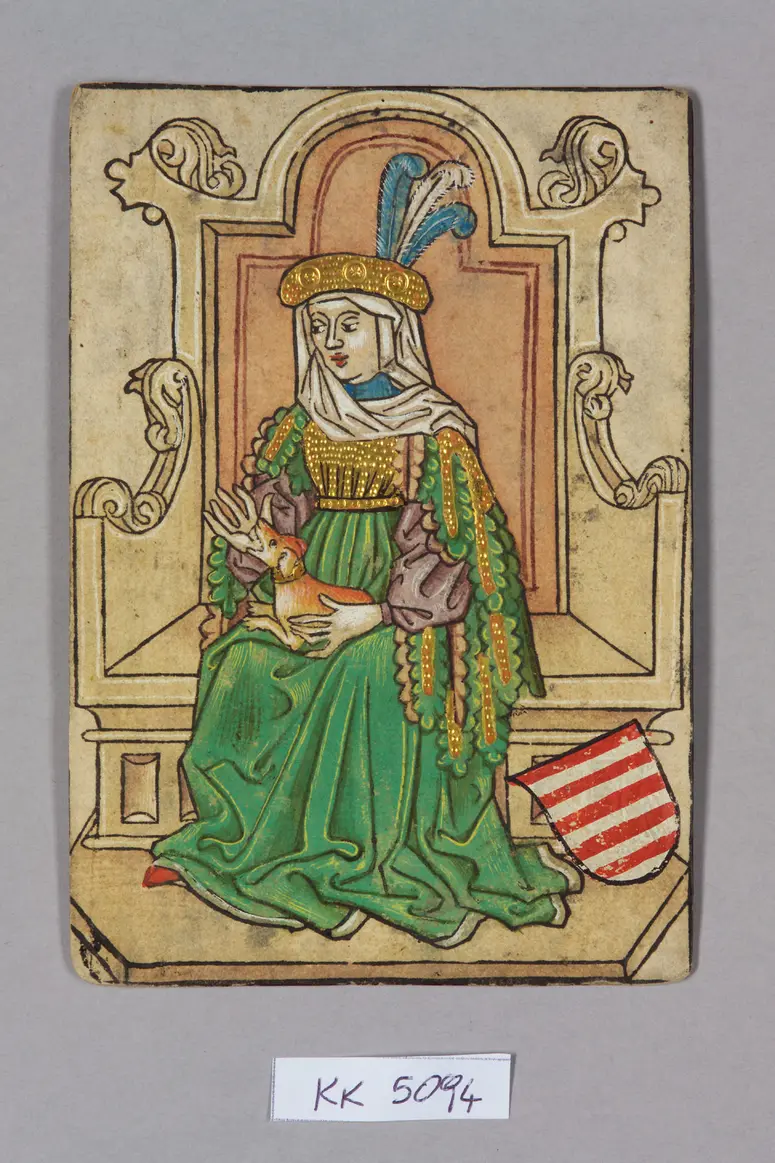 Playing card, Hungary, Queen, from the so-called Hofämterspiel