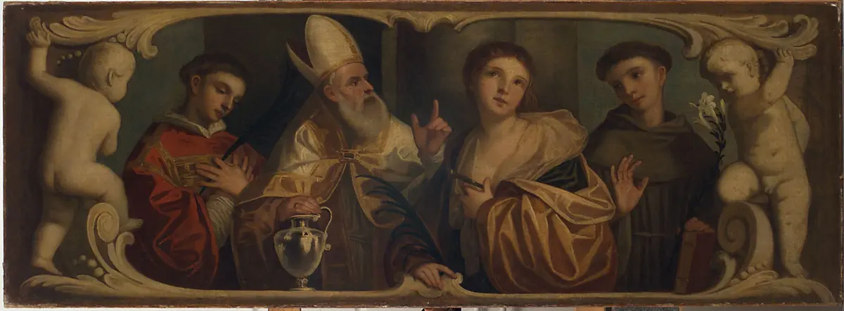 Die vier Stadtpatrone Paduas: hl. Daniel, hl. Prosdocimus, hl. Justina, hl. Antonius