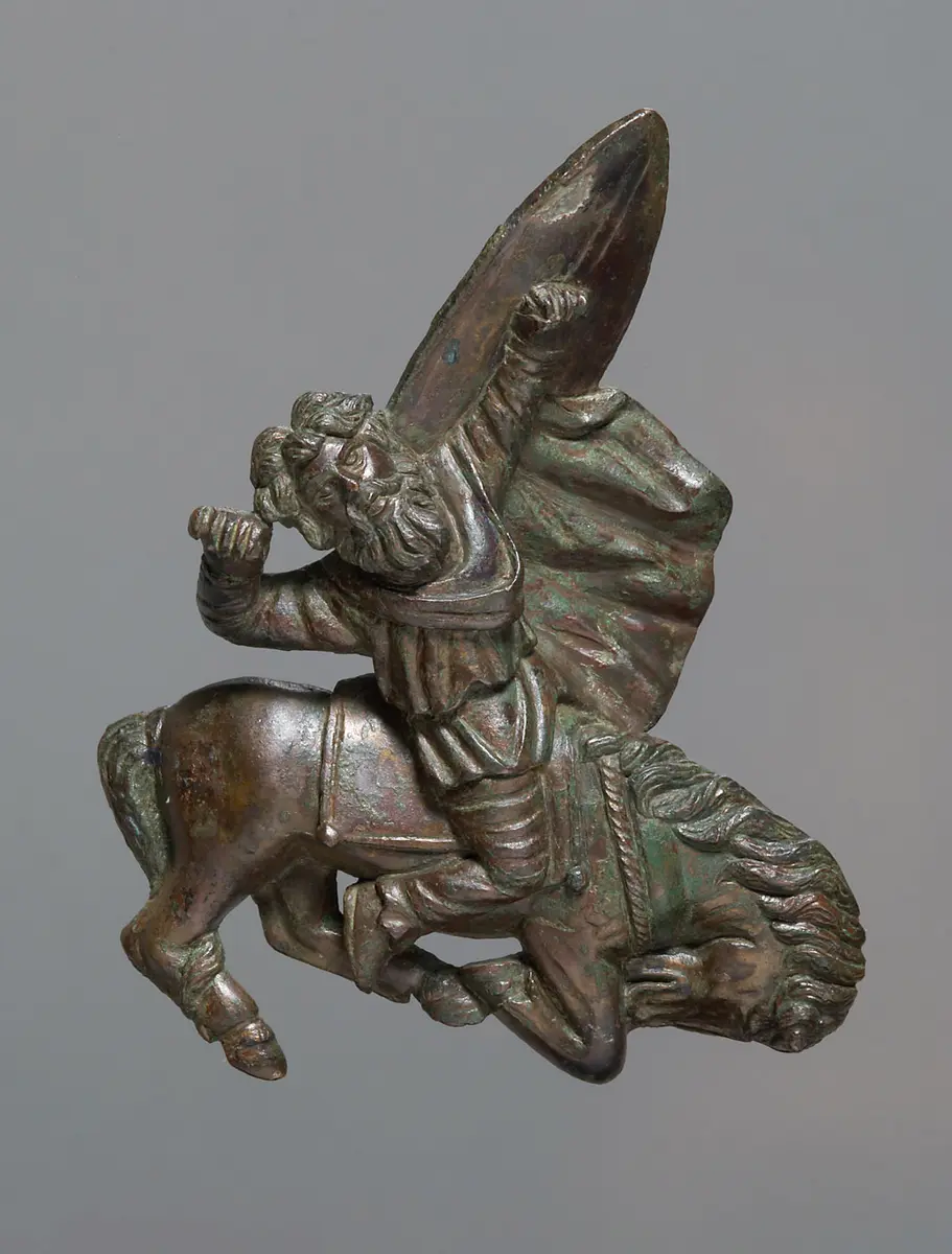 Barbar auf stürzendem Pferd