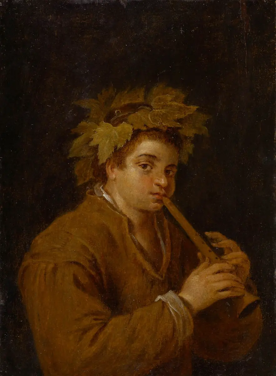 Knabe mit Flöte