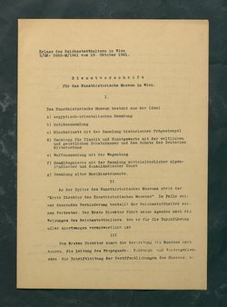 Dienstvorschrift für das Kunsthistorische Museum in Wien