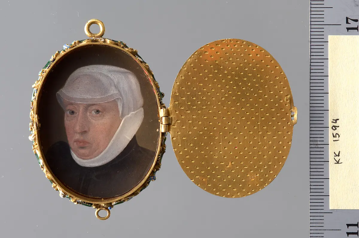 Medaillonkapsel mit dem Portrait der Herzogin Anna von Bayern