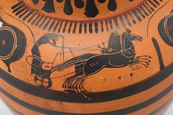 Wagenrennen (A), Achilles und Troilos (B)
