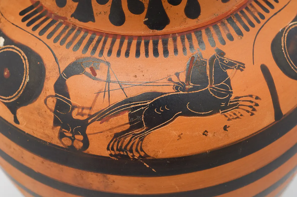 Wagenrennen (A), Achilles und Troilos (B)