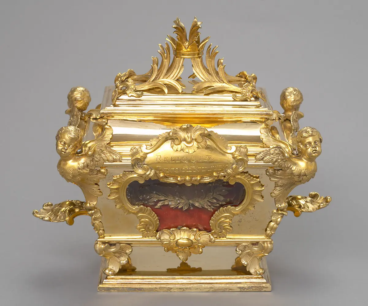 Reliquiar in Form eines Sarkophags