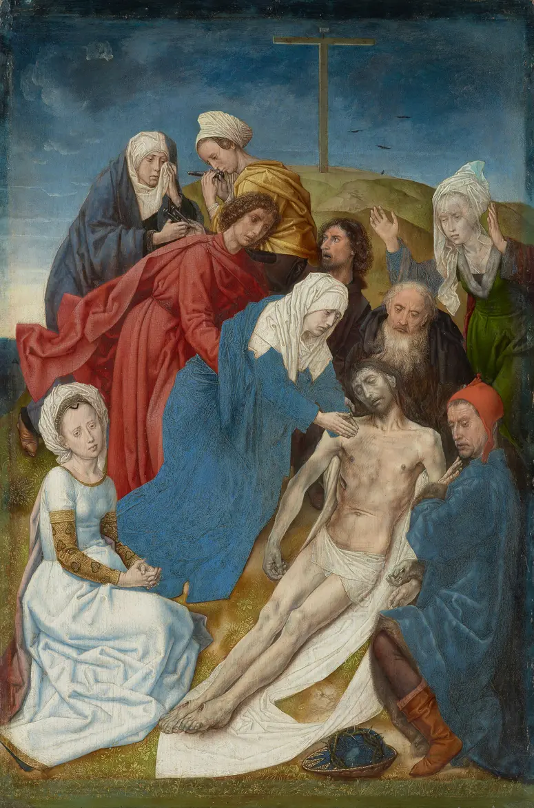Diptychon mit Sündenfall und Erlösung: Beweinung Christi