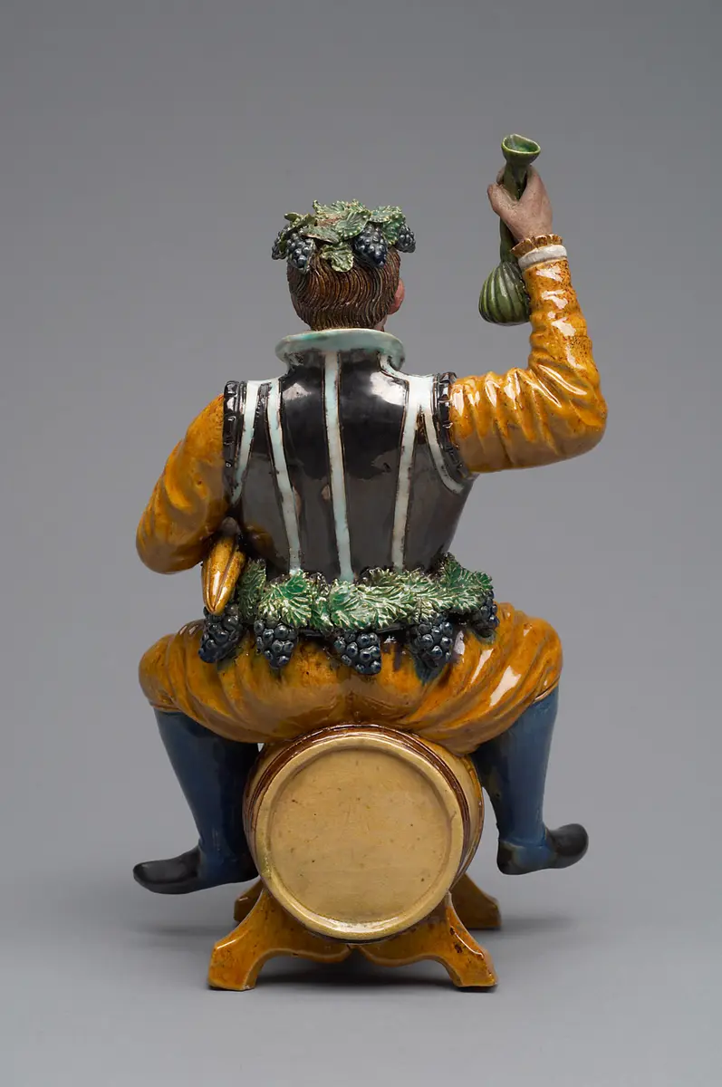 Gefäß; Statuette, Tongefäß, Scherzfigur, Prasser